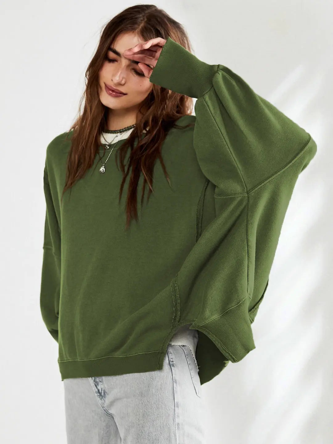 Pull Femme Rose Doux Manches Longues
