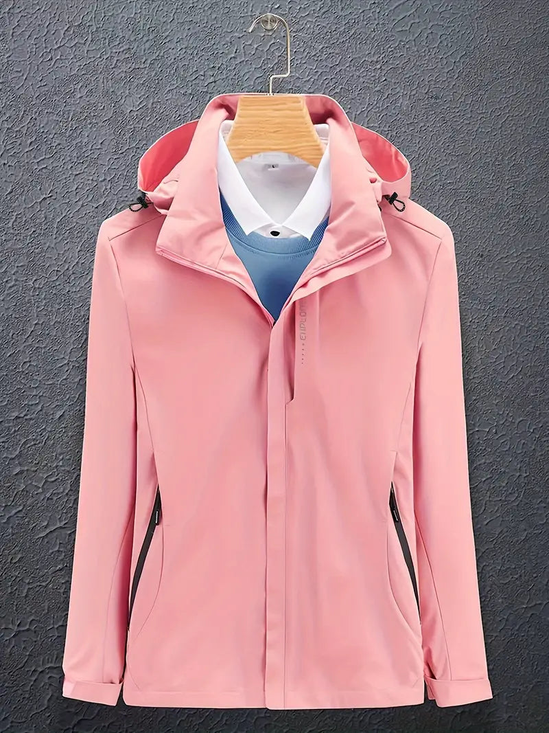 Veste Ski Femme avec Capuche et Manches Réglables