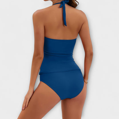 Maillot de bain une pièce Femme Col en V Halter Froncé