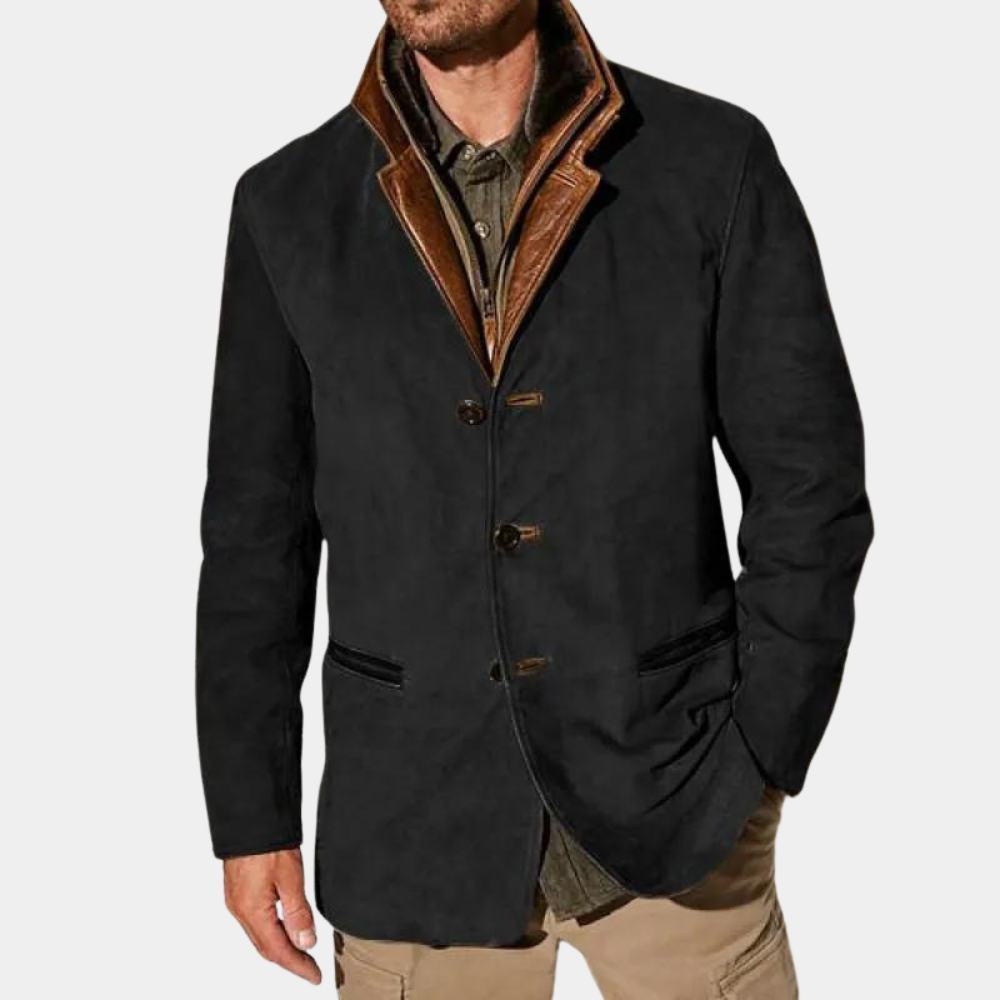 Blazer Homme Classique Noir Élégant - PanierRoyale