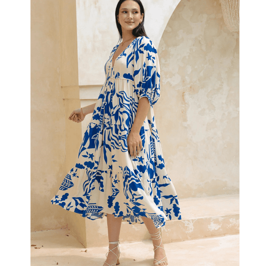 Robe Été Légère à Manches Courtes et Imprimé Floral - PanierRoyale