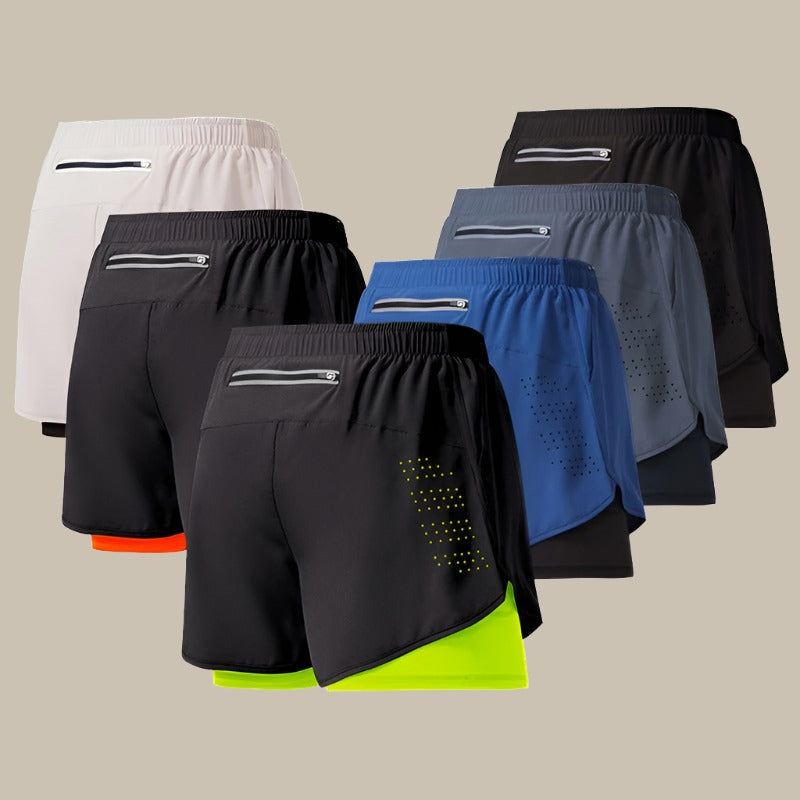 Shorts de Running Homme Séchage Rapide avec Poches Zippées