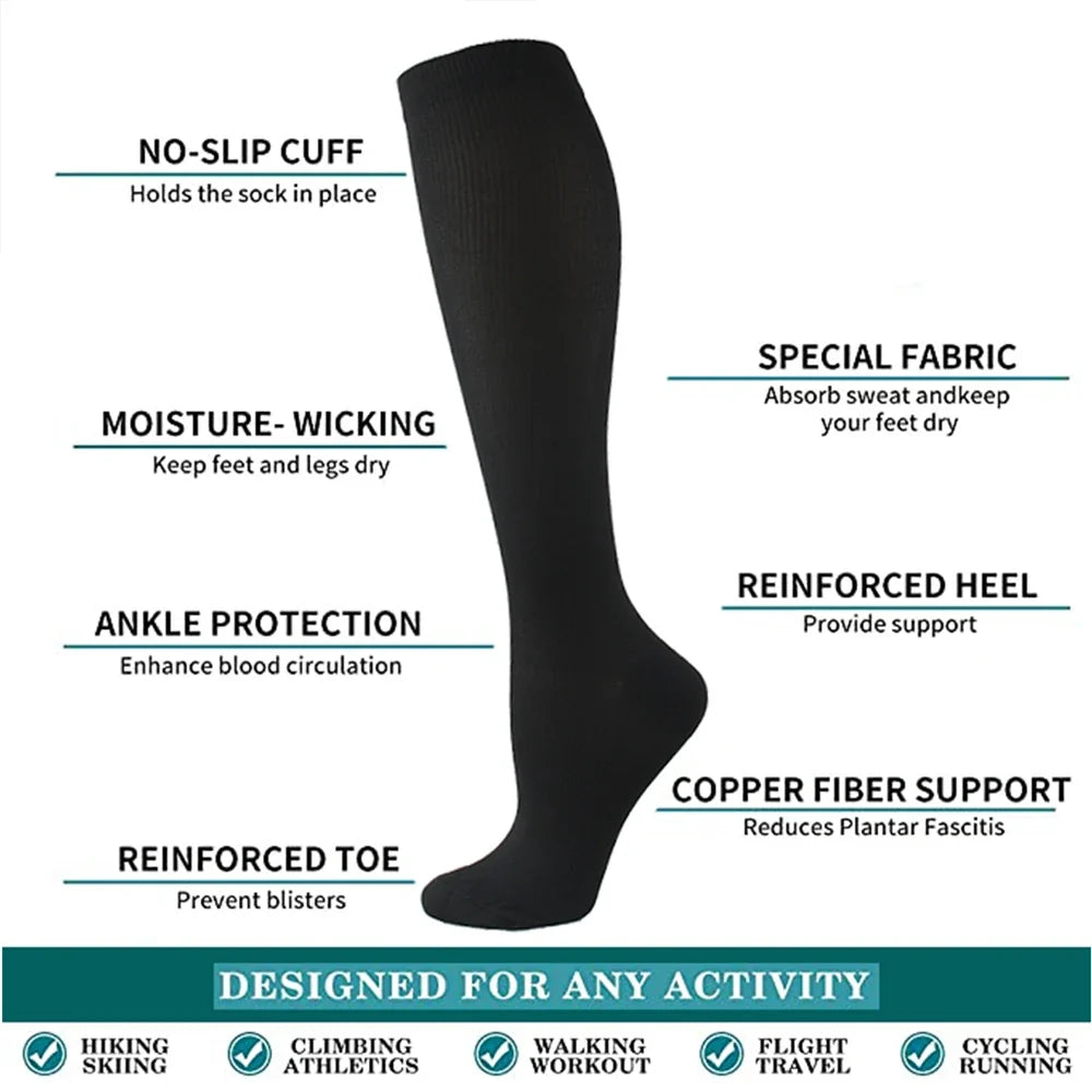 Chaussettes Unisexe Compression Confort Sport et Voyage