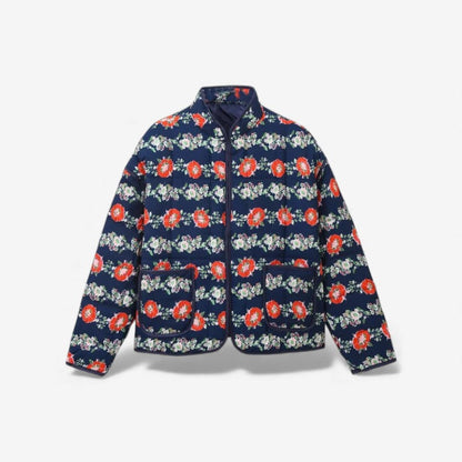 Manteau Femme Long Manches avec Poches et Imprimé Floral - PanierRoyale