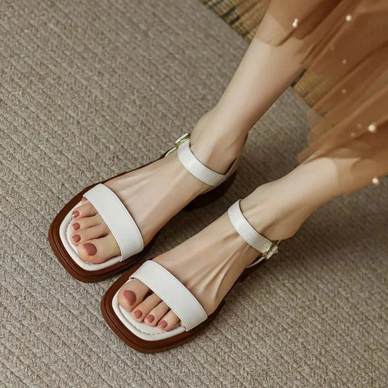 Sandales Femmes en Cuir Confort et respirantes pour Été