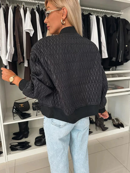 Blouson femme matelassée à fermeture éclair avant