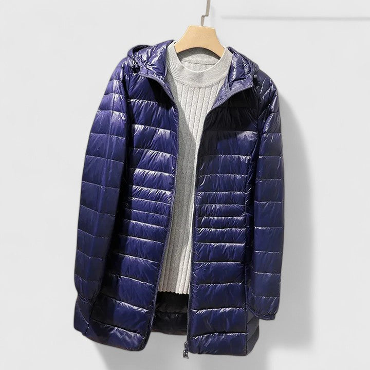Manteau Hiver Femme Doublé et Chauffant à Fermeture Éclair
