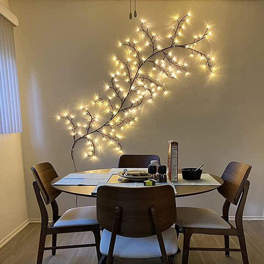 Guirlande lumineuse pour arbres avec feuilles décoratives - PanierRoyale