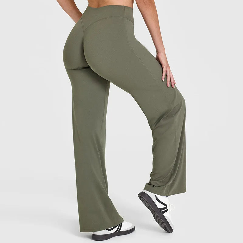 Pantalon Yoga Femme Taille Haute Fluide Coupe Large