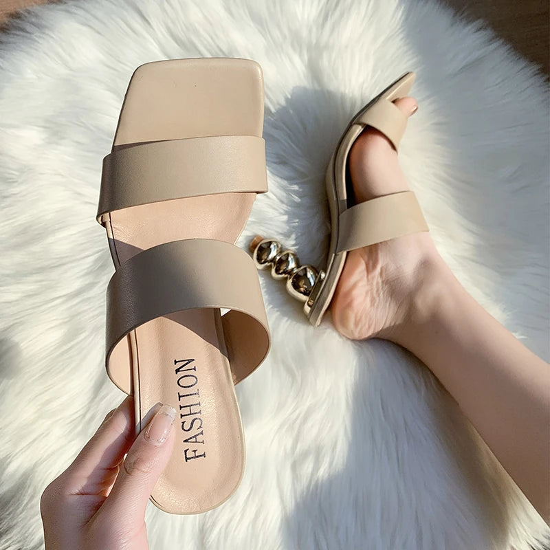 Sandale Talon Haut Brillant avec Strass