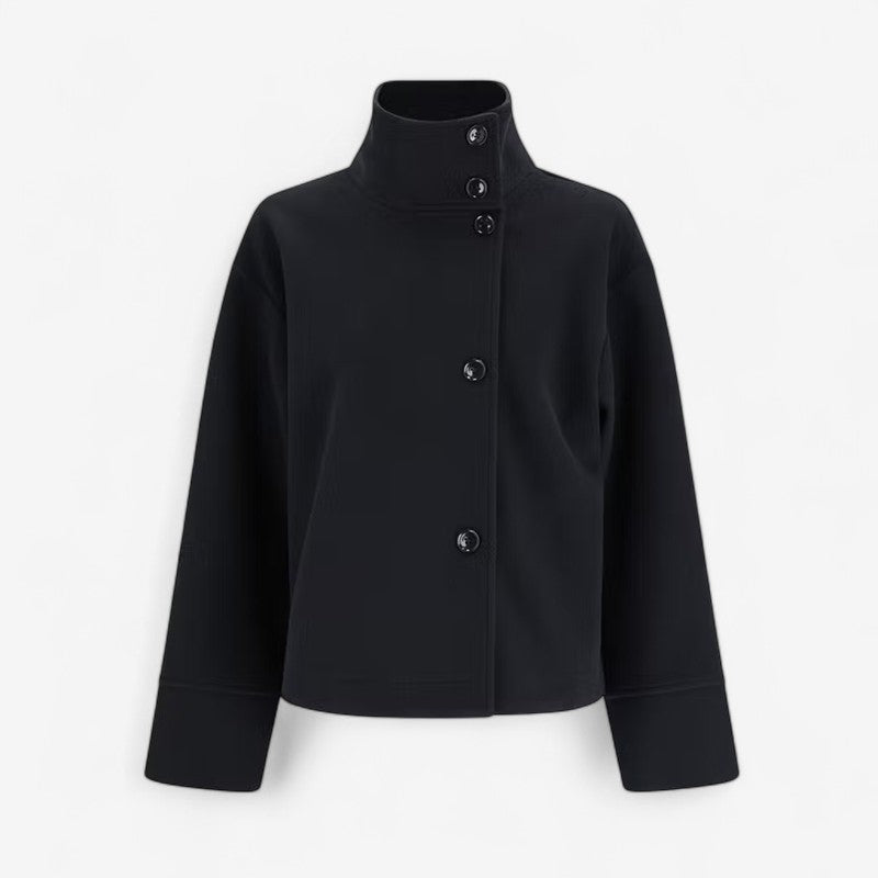 Manteau Femme Long Manches avec Col Montant Élégant - PanierRoyale