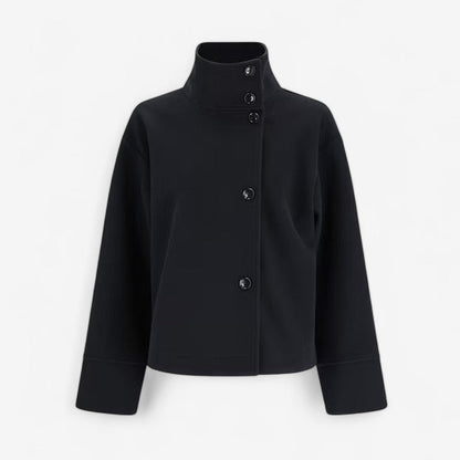 Manteau Femme Long Manches avec Col Montant Élégant - PanierRoyale