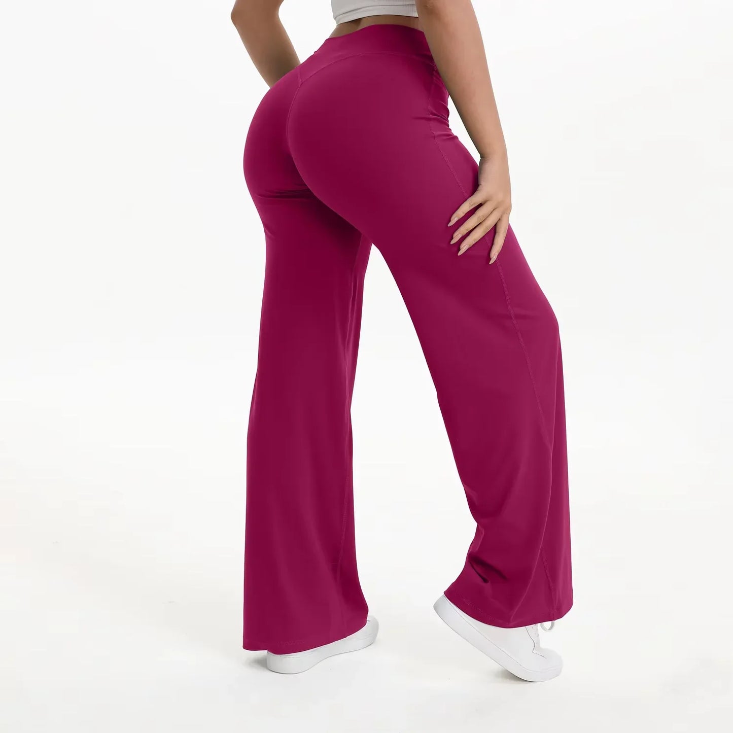 Pantalon Yoga Femme Taille Haute Fluide Coupe Large