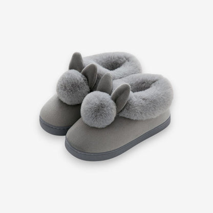 Bottes Fourrées Chaudes à Talon Plat imprimé Lièvre