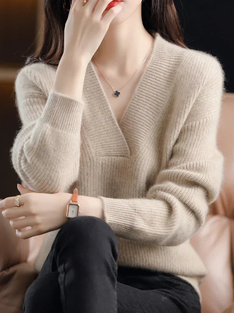 Pull Col V En Cachemire Pour Femme | Hiver
