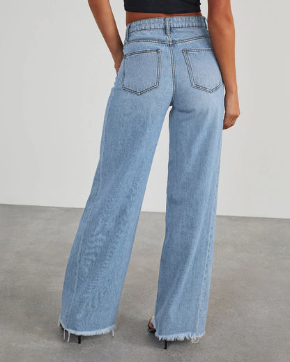 Jean Femme Large Taille Grise Déchiré