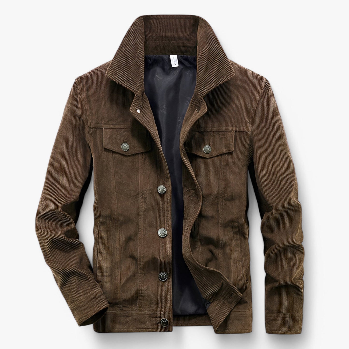 Veste Velours Élégante Manches Longues et Poches Profondes