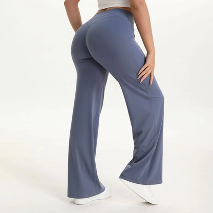 Pantalon Yoga Femme Taille Haute Fluide Coupe Large