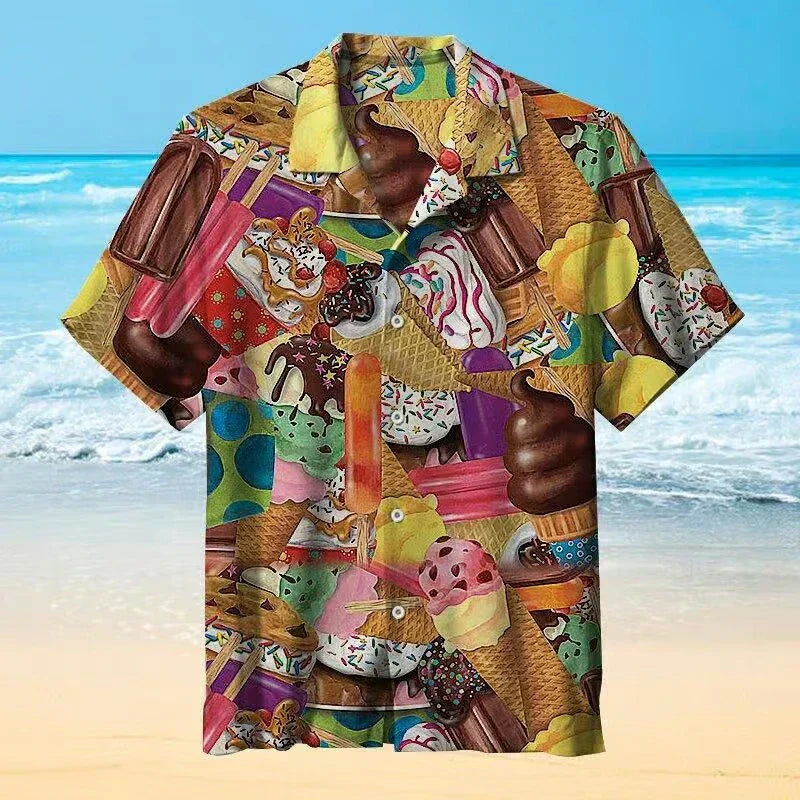 Chemise Homme Été Léger Imprimé Floral Décontracté