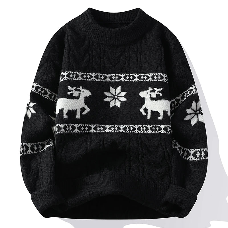 Pull Noël Rouge avec Motif Renne Doux et Confortable