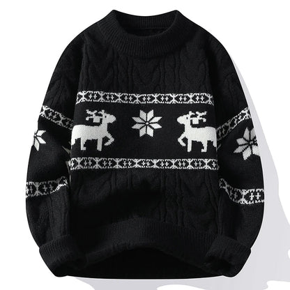 Pull Noël Rouge avec Motif Renne Doux et Confortable