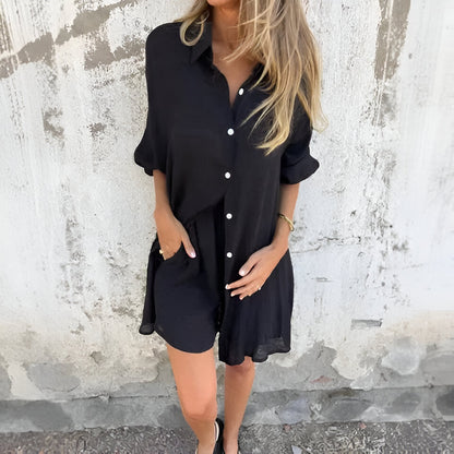 Ensemble Lin Femme Chemisier et Short de Lin