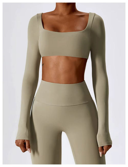 Tenue de Sport Femme - Ensemble Yoga Confort avec Legging Élastique et Top Moulant