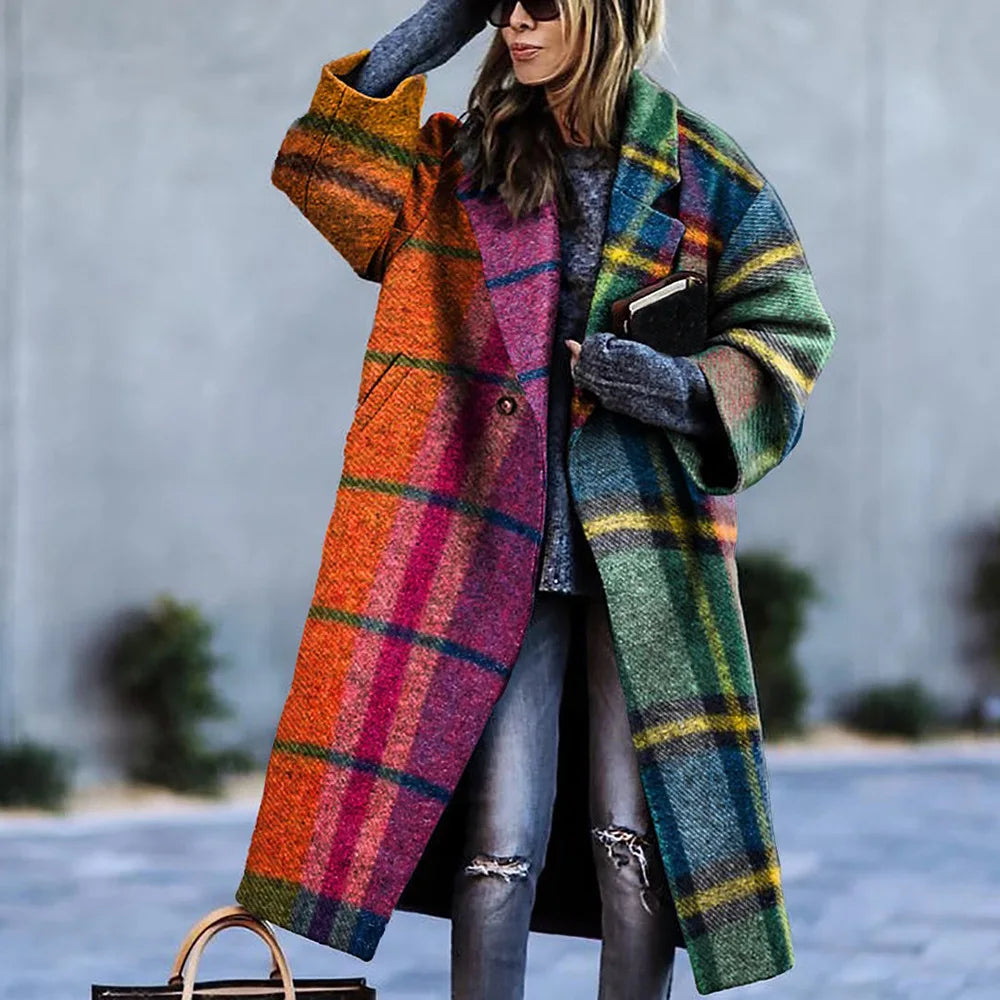 Manteau femme hiver carreaux chaud et tendance - PanierRoyale
