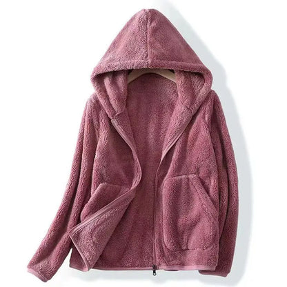 Blouson Hiver Femme Douillet avec Fermeture Éclair