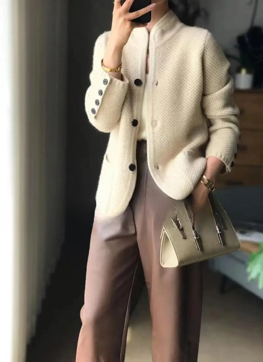 Cardigan D'hiver En Cachemire Pour Femme Avec Boutons | Tendance