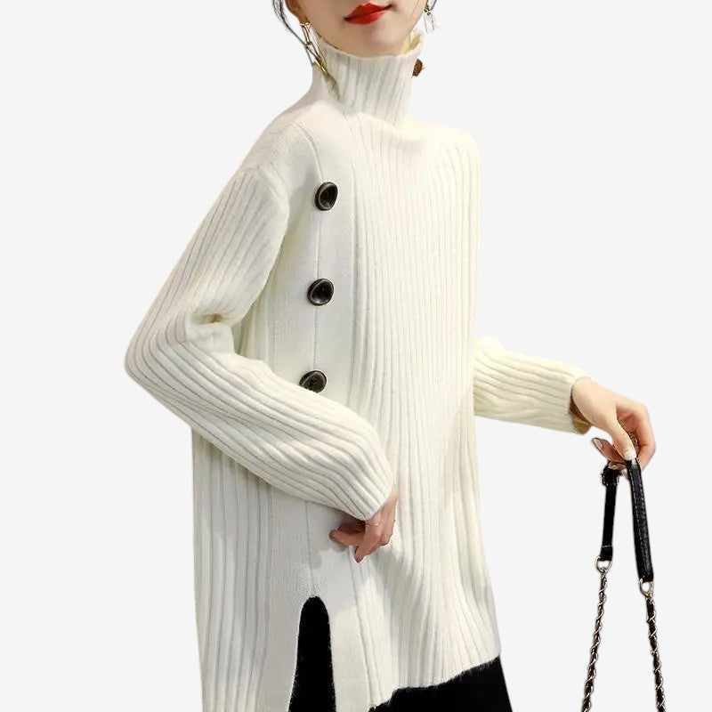 Pull Femme Manches Longues Col Rond Chaud