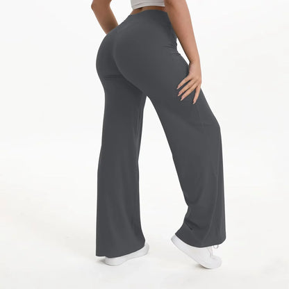 Pantalon Yoga Femme Taille Haute Fluide Coupe Large