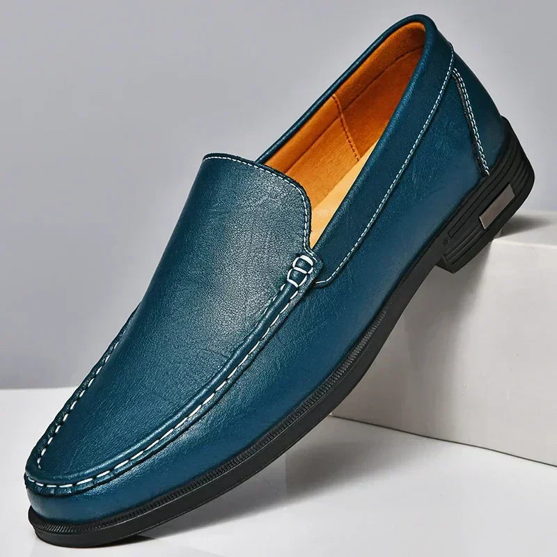 Mocassins Homme Mariage Chic en Cuir Bout Arrondi