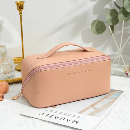 Trousse de toilette Femme Similicuir Poignée Fermeture Zippée