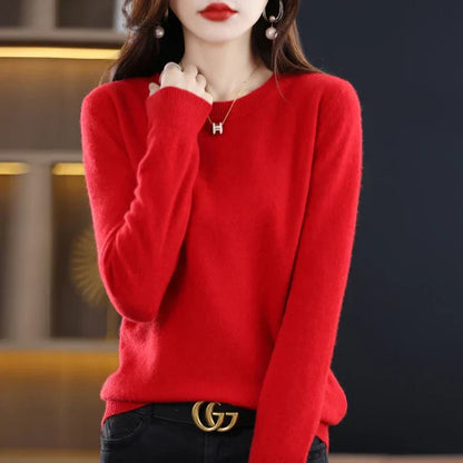 Pull Femme Cachemire Col Rond Coupe Confortable