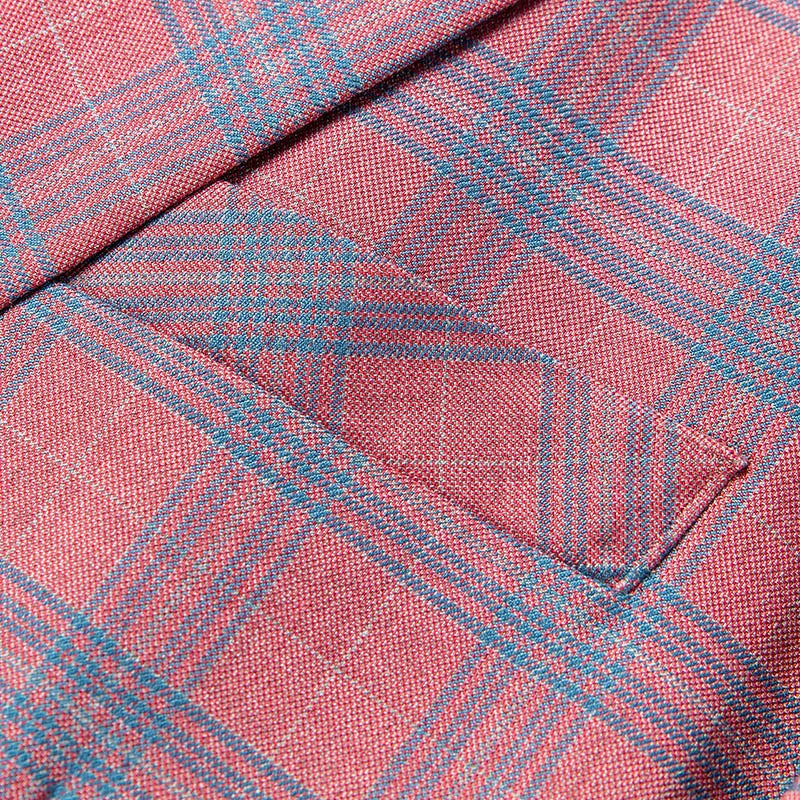 Blazer femme rose en carreaux élégant