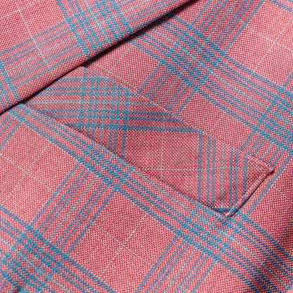 Blazer femme rose en carreaux élégant