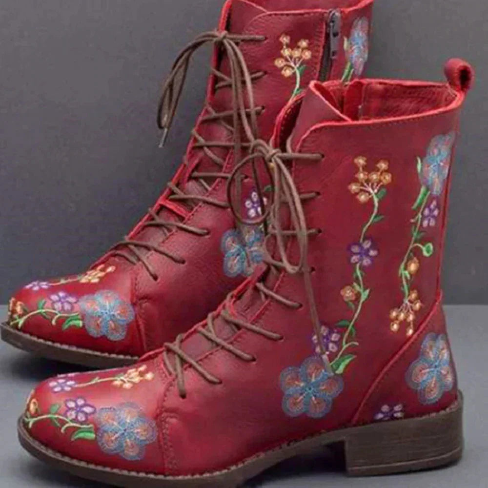 Bottes Chic Haut de Gamme pour Femme à Lacets