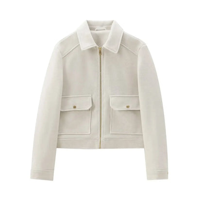 Veste Femme Décontractée Zippée Mélange Laine