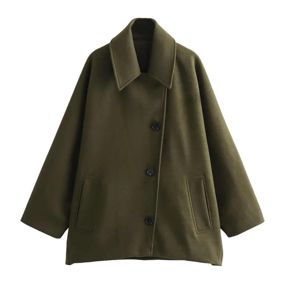 Manteau Femme Grande Taille Long Manches Élégant Hiver