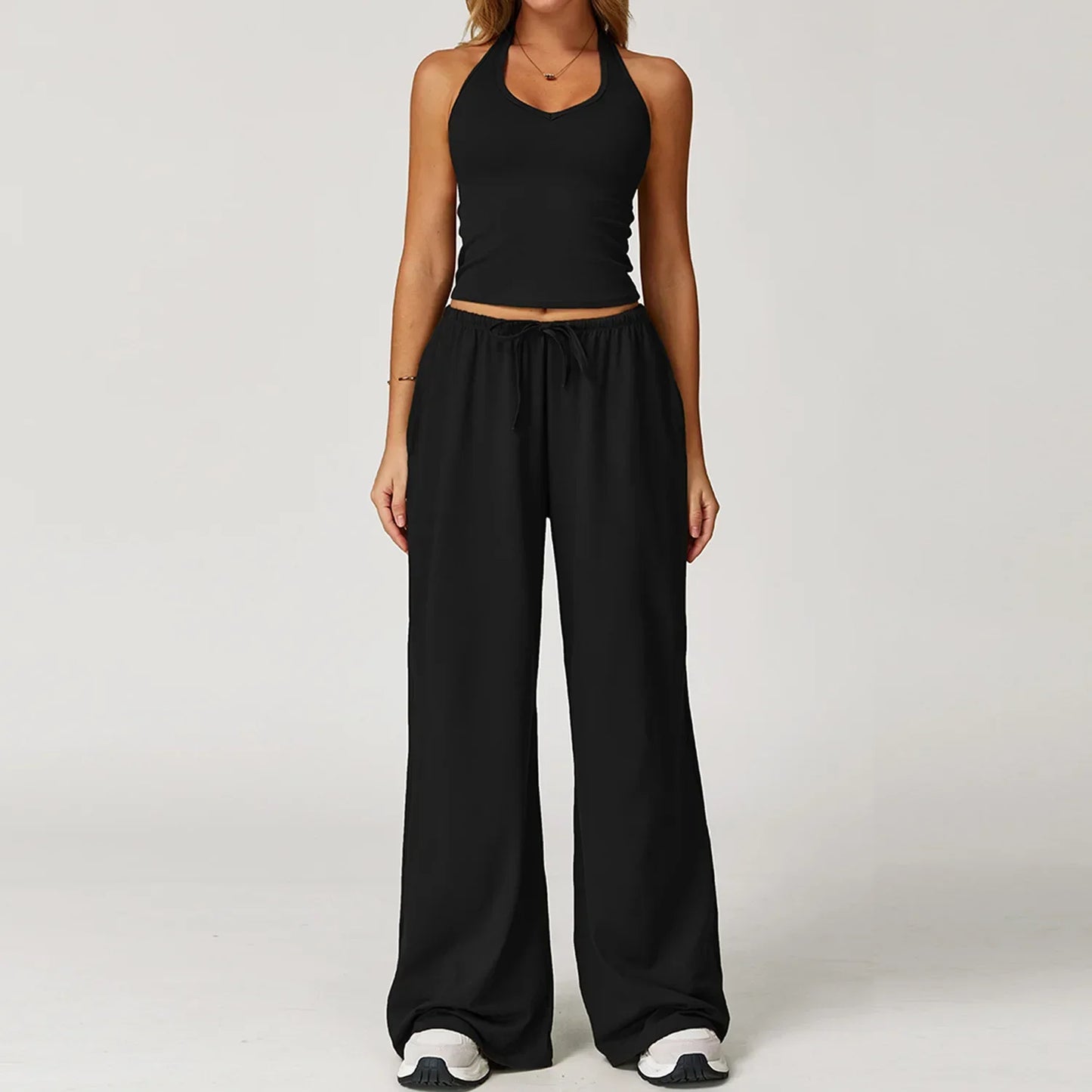 Ensemble Lounge Femme Décontracté Crop Top - BerlinGlamour
