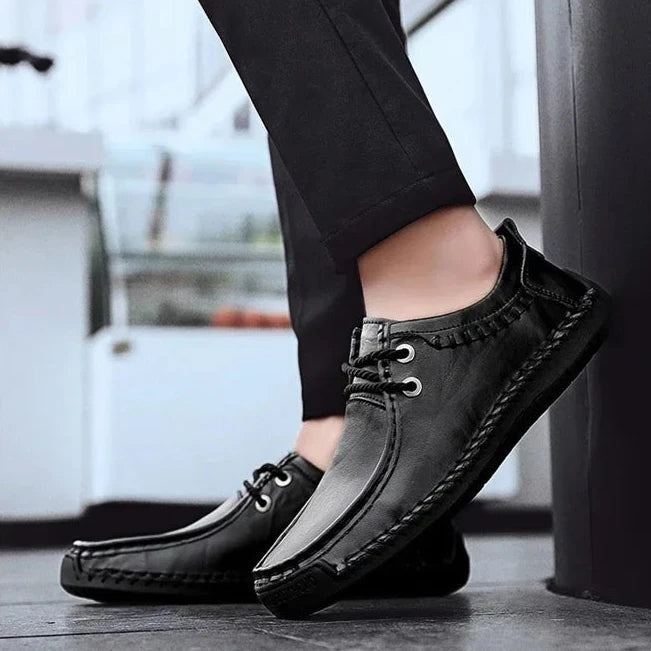 Mocassins Cuir Luxe à Broderie Délicate - PanierRoyale