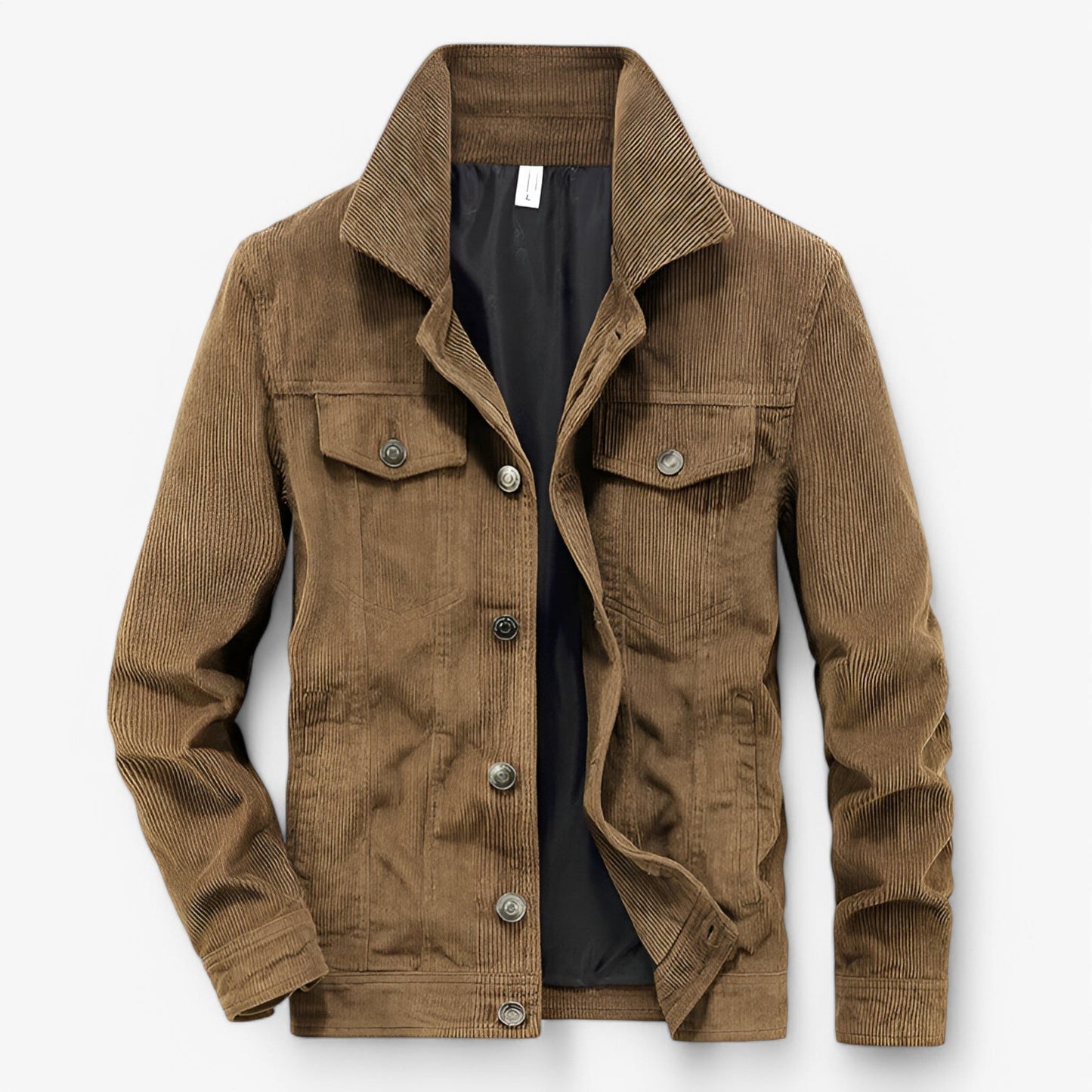 Veste Velours Élégante Manches Longues et Poches Profondes