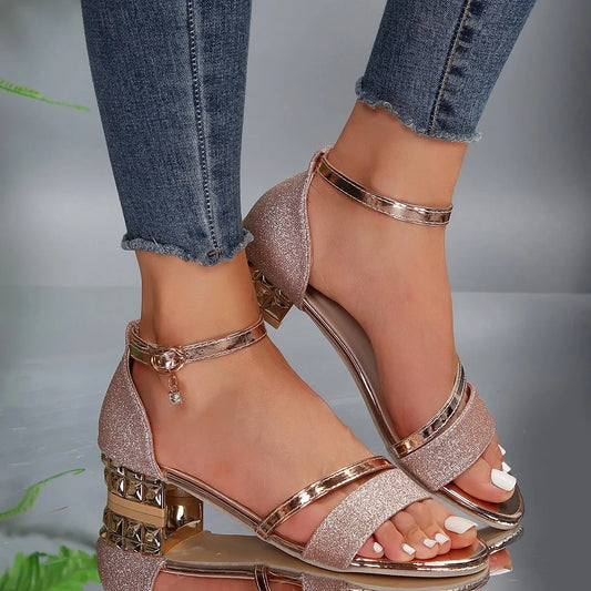 Sandales Talons Hauts Femmes à Sangle Élastique - PanierRoyale