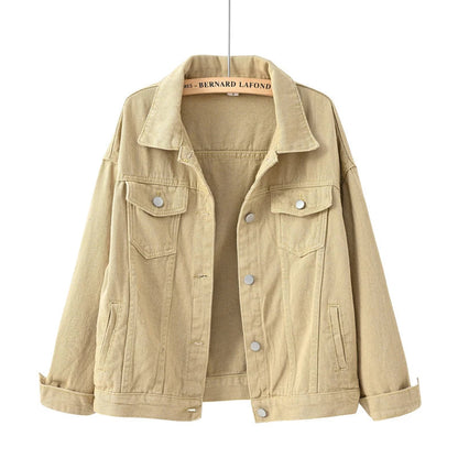Veste Jean Femme Décontractée Boutons Côtelés