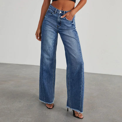 Jean Femme Large Taille Grise Déchiré