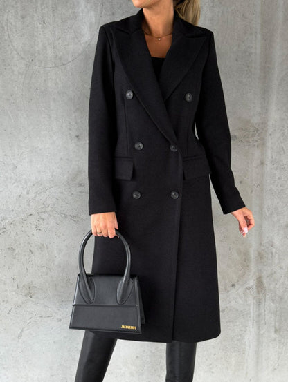 Manteau Femme Élégant Long à Boutons - PanierRoyale