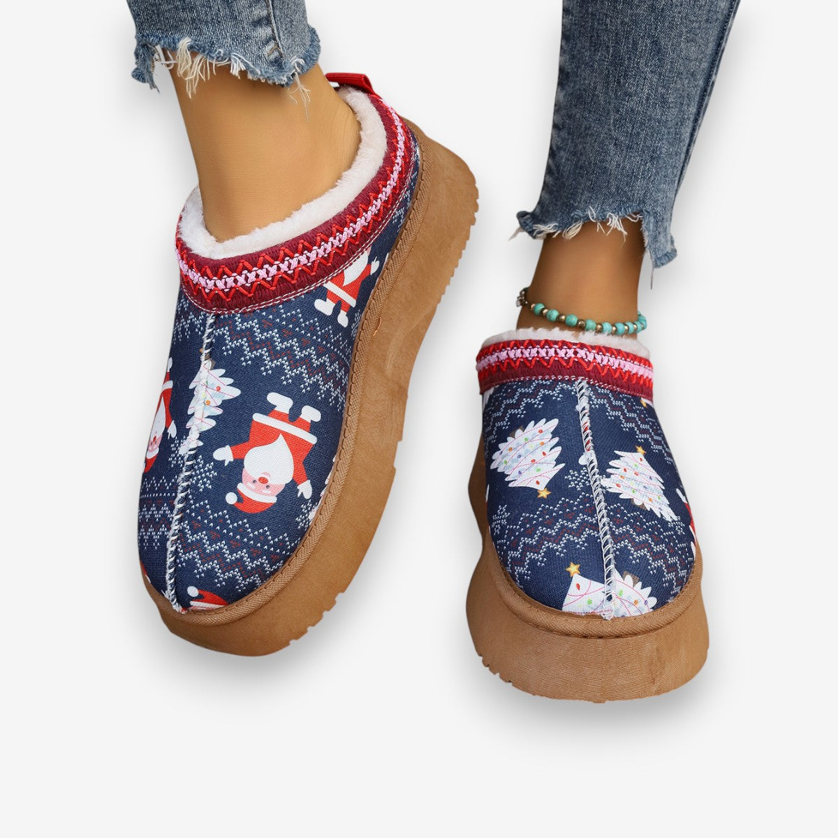 Chaussures Femmes Plateforme à Bout Arrondi Imprimé Fleur - PanierRoyale