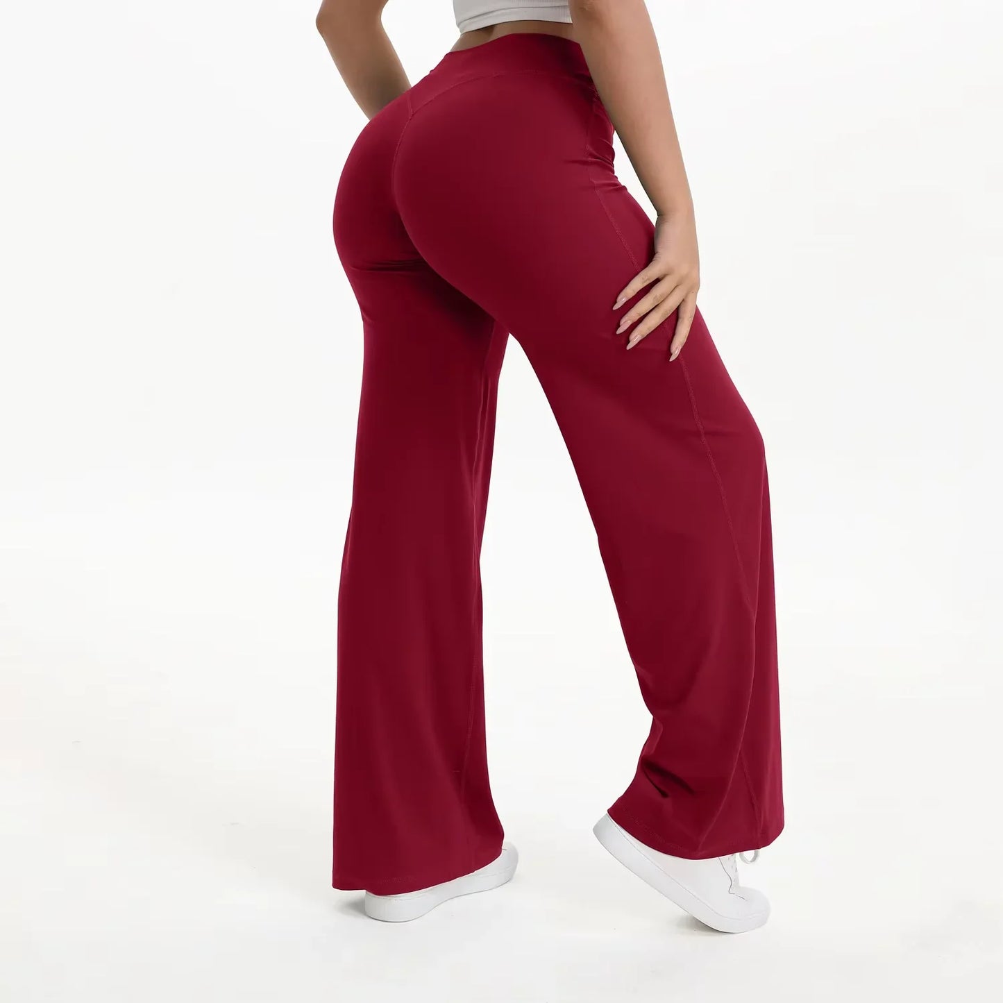Pantalon Yoga Femme Taille Haute Fluide Coupe Large