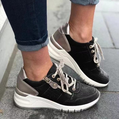 Chaussures de sport femme ronde à lacets confortables